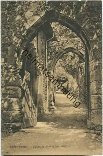 Baden-Baden - Eingang zum alten Schloss - Verlag Metz & Lautz Darmstadt