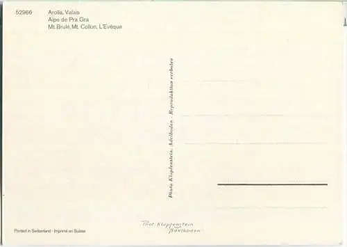 Arolla - Alpe de Pra Gra - Ansichtskarte Großformat