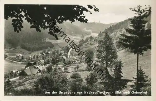 Blick nach Geiersthal - Neuhaus am Rwg - Foto-AK 1960 - Verlag Richard Zieschank Rudolstadt