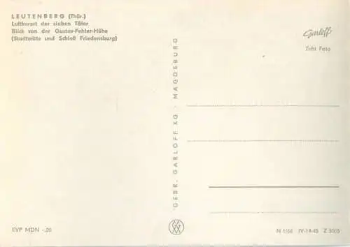 Leutenberg - Blick von der Gustav-Fehler-Höhe - Foto AK-Grossformat 60er Jahre - Verlag Gebr. Garloff KG Magdeburg