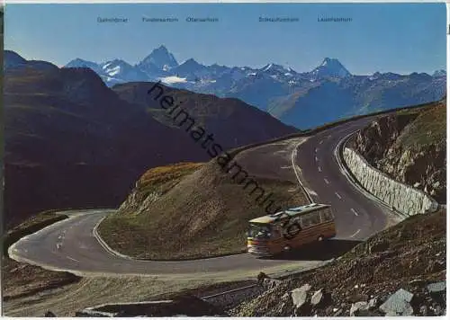 Nufenenpass - Strasse Wallis-Tessin - Bus - Ansichtskarte Großformat