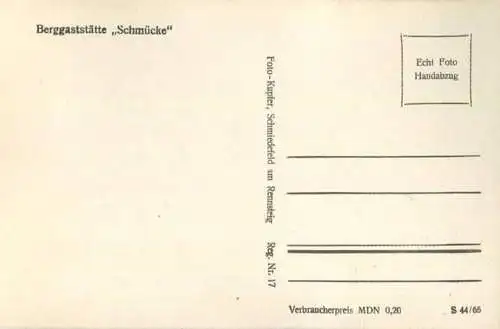 Berggaststätte Schmücke - Foto-AK 60er Jahre - Verlag Foto-Kupfer Schmiedefeld