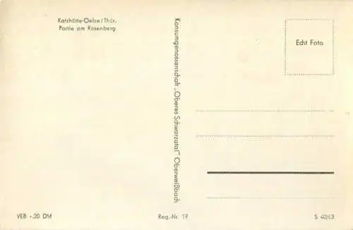 Katzhütte - Partie am Rosenberg - Verlag Konsumgenossenschaft Oberweissbach 60er Jahre