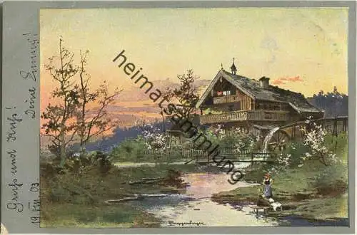 Landschaft - Künstlerkarte Guggenberger Serie 1278 - beschrieben 1903