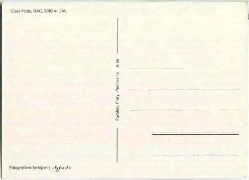 Coaz-Hütte - Ansichtskarte Großformat