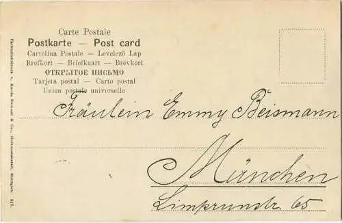 Maikäfer - Künstlerkarte - beschrieben 1903 - Verlag Martin Rommel & Co. Stuttgart 557