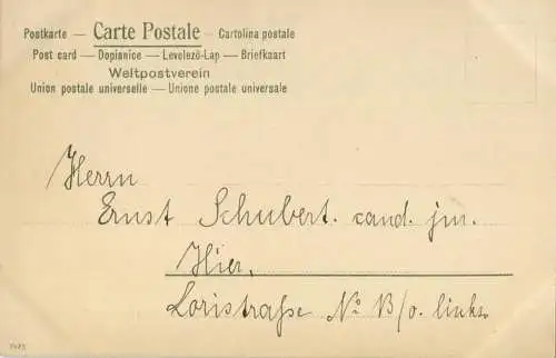 Jagdhund - Fuchs - Künstlerkarte signiert Müller jun. München - beschrieben 1902