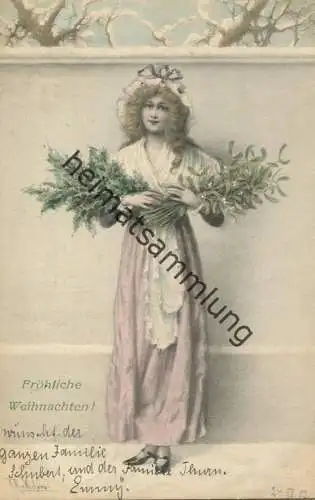 Fröhliche Weihnachten - Künstlerkarte signiert R. R. v. Wichera - M.M. Vienne gel. 1902