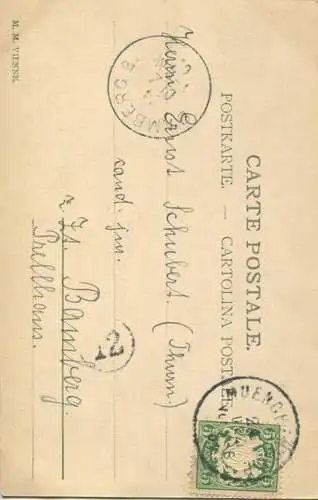 Fröhliche Weihnachten - Künstlerkarte signiert R. R. v. Wichera - M.M. Vienne gel. 1902