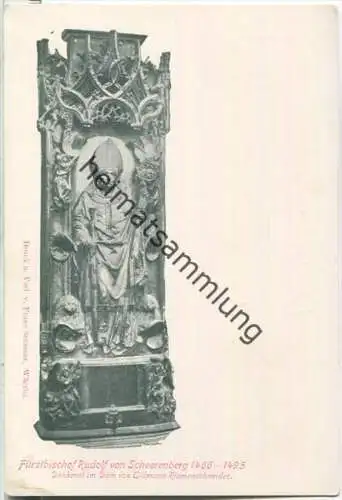 Würzburg - Fürstbischof Rudolf von Scheerenberg - Denkmal im Dom - Verlag Franz Scheiner Würzburg