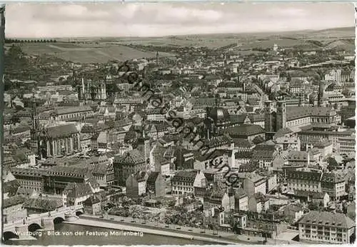 Würzburg - Blick von der Festung Marienberg - Foto-Ansichtskarte Großformat