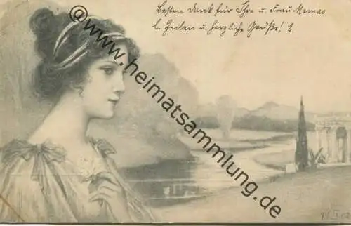 Jugendstil - Art nouveau - Junge Frau - M. M. Vienne gel. 1902