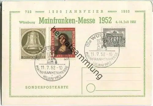 Würzburg - 1200 Jahrfeier 1952 - Mainfrankenmesse - frankiert