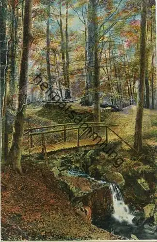 Brücke über den Bach - Künstlerkarte - beschrieben ca. 1900
