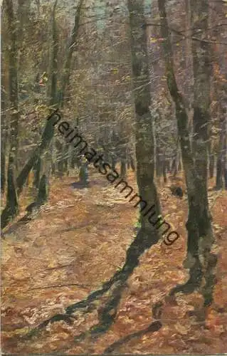 Spaziergängerin auf einem Waldweg - Künstlerkarte - Erika Nr. 2336 - gel. 1905