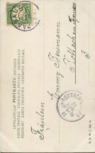 Idyllisches Bergdorf - Künstlerkarte signiert Thaler gel. 1902