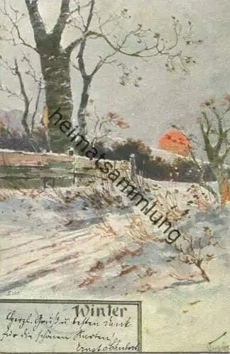 Winter - Künstlerkarte Heinrich Wertheim gel. 1902