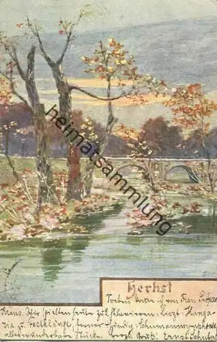 Herbst - Künstlerkarte Heinrich Wertheim gel. 1902