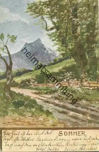 Sommer - Künstlerkarte Heinrich Wertheim gel. 1902