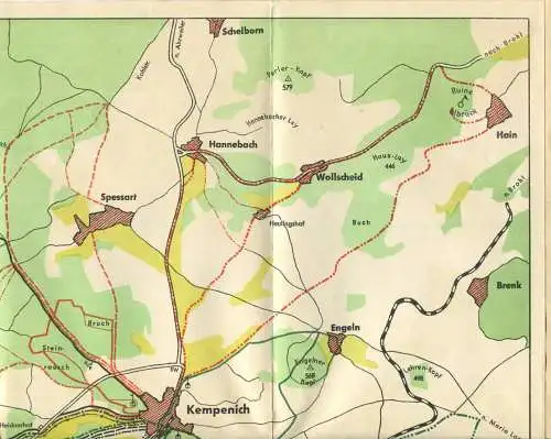 Deutschland - Wander-Karte - Hohe Acht Brohl und Laachersee - Herausgegeben vom Verkehrsverein Kempenich-Weibern - Masss