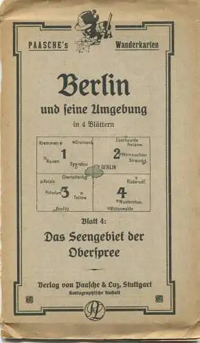 Deutschland - Paasche 's Wanderkarten - Berlin und seine Umgebung 20er Jahre - Blatt 4 Das Seengebiet der Oberspree 1:75