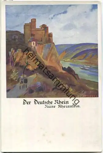 Deutsche Turnerschaft - Ruine Rheinstein - signiert Otto Amtsberg
