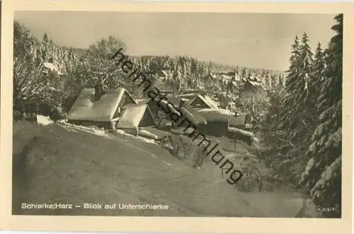 Schierke - Blick auf Unterschierke -Foto-AK - Verlag E. Riehn Wernigerode 50er Jahre