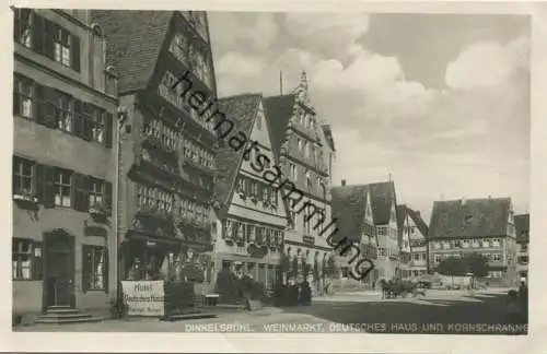 Dinkelsbühl - Weinmarkt - Hotel Deutsches Haus und Kornschranne - Foto-AK 1933