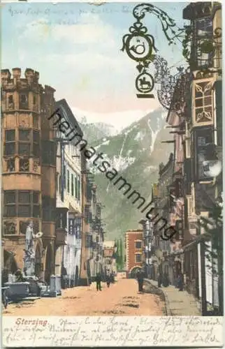 Sterzing - Strassenpartie - Bickerdike-Stempel aus München 2 B P vom 31.08.1905