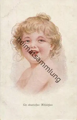 lachendes Mädchen - Künstlerkarte - Albert Fink Verlag Berlin