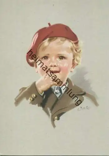 Junge in Uniform - Künstlerkarte signiert E. v. Gulitz - AK Großformat 1949 - Bernhard Sporn Kunstverlag Zeulenroda