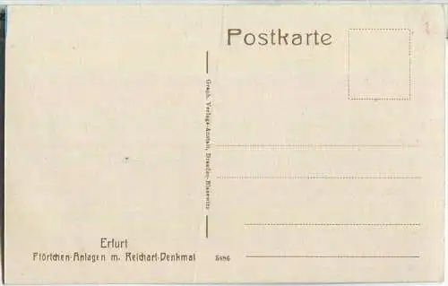 Erfurt - Pförtchen Anlagen mit Reichart-Denkmal - Verlags-Anstalt Dresden