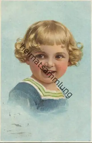 Kind mit krausem Haar - Künstlerkarte - gel. 1926