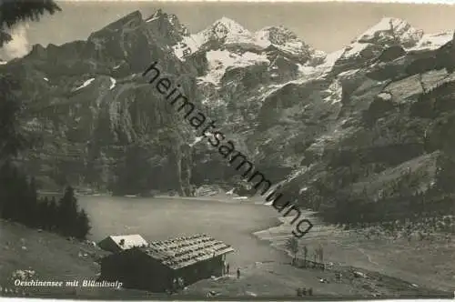 Oeschinensee mit Blümlisalp - Foto-AK - Verlag Photoglob-Wehrli AG Zürich