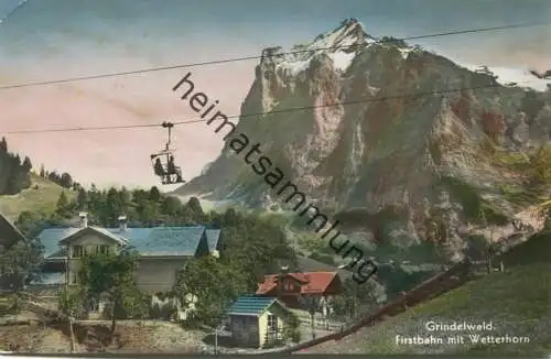 Grindelwald - Firstbahn mit Wetterhorn - Foto-AK coloriert - Verlag Walter Schild Interlaken