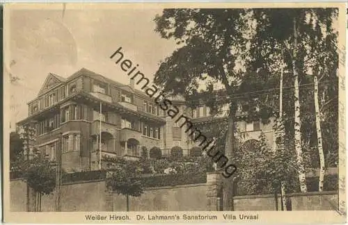 Dresden - Weisser Hirsch - Dr. Lahmann Sanatorium - Villa Urvasi - Verlag Paul Schulze Dresden
