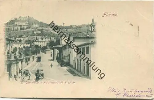 Fiesole - S. Domenico et Panorama di Fiesole - Verlag Stengel & Cie. Dresda gel. 1898