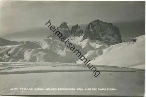 Passo Sella - Gruppo Sassolungo - Albergo Maria Flora - Foto-AK gel. 1959