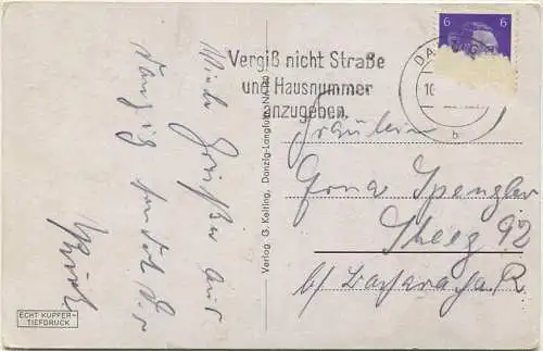 Danzig - Frauengasse - Verlag G. Kelting Danzig - gel.