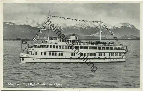 Bodensee - Motorschiff "Allgäu" - Verlag Karl Kaspar Lindau - gel. 1938