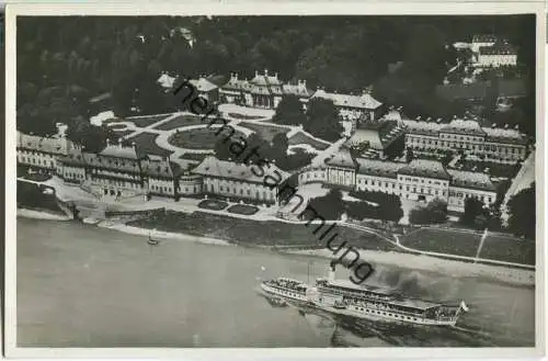 Pillnitz - Schloss - Fahrgastschiff - Luftbild - Foto-Ansichtskarte
