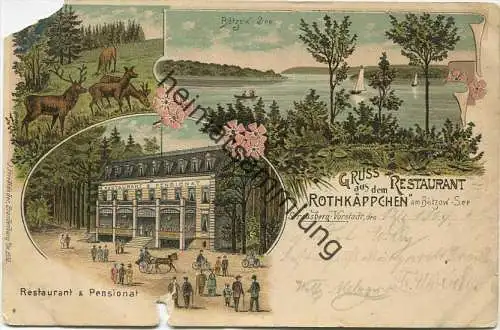 Strausberg-Vorstadt - Gruss aus dem Restaurant Rothkäppchen am Bötzow-See - Restaurant & Pensionat - Verlag J. Friedländ