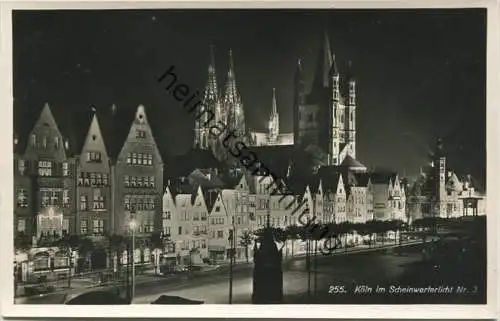 Köln im Scheinwerferlicht - Foto-AK 30er Jahre - Verlag Hoursch & Bechstedt Köln