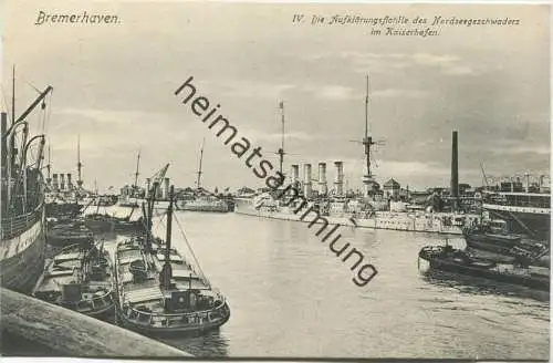 Bremerhaven - Aufklärungsflotille des Nordseegeschwaders im Kaiserhafen - Verlag W. Sander & Sohn Geestemünde 1907