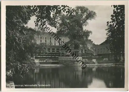 Weimar - Weimarhalle - Teich - Foto-Ansichtskarte Großformat