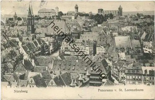 Nürnberg - Panorama vom St. Lorenzthurm gel. 1905