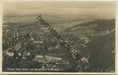 Thale - Blick vom Berghotel Rosstrappe - Foto-AK - Verlag Otto Krug Berghotel Rosstrappe gel. 1932