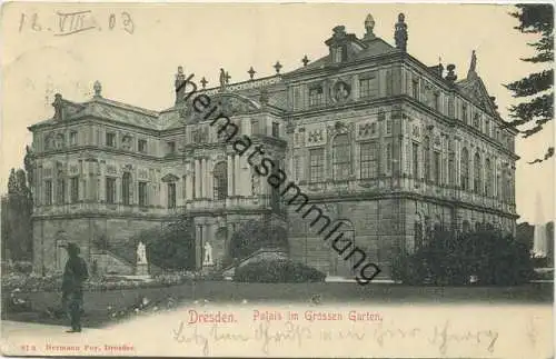Dresden - Palais im Grossen Garten - Verlag Hermann Poy Dresden gel. 1903