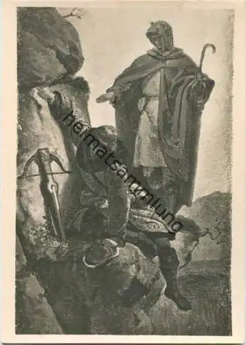 Alfred Rethel - Kaiser Max an der Martinswand - Leipzig - Museum der bildenden Künste - Foto-AK Grossformat