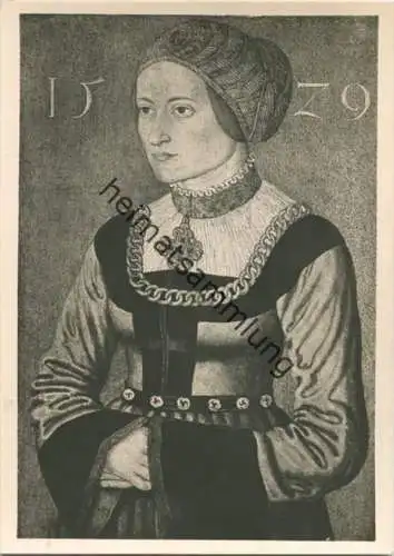 Hans Krell - Weibliches Bildnis 1529 - Leipzig - Museum der bildenden Künste - Foto-AK Grossformat